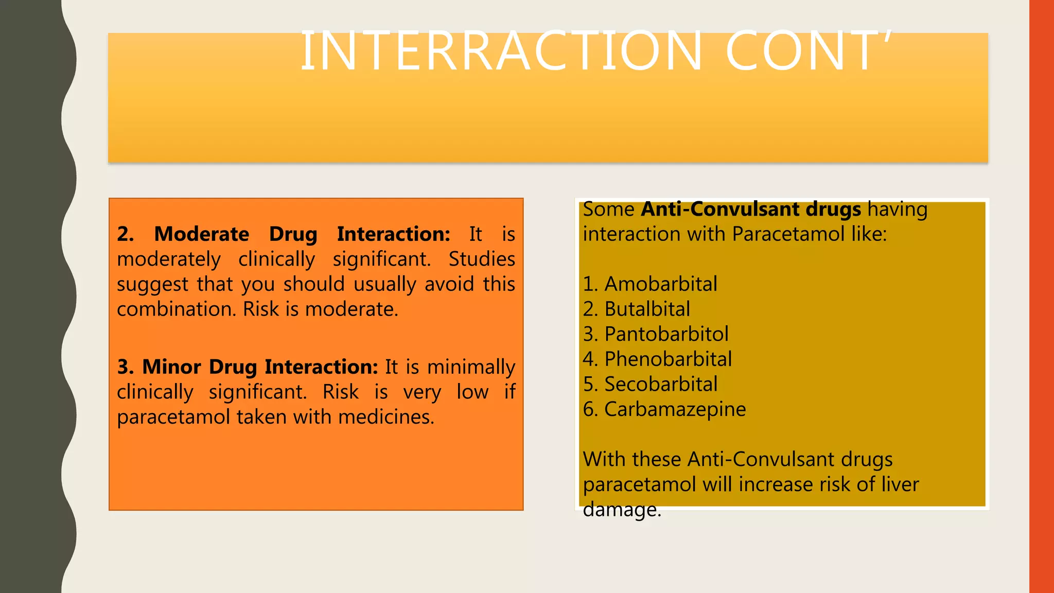 gabapentin paracetamol interaction
