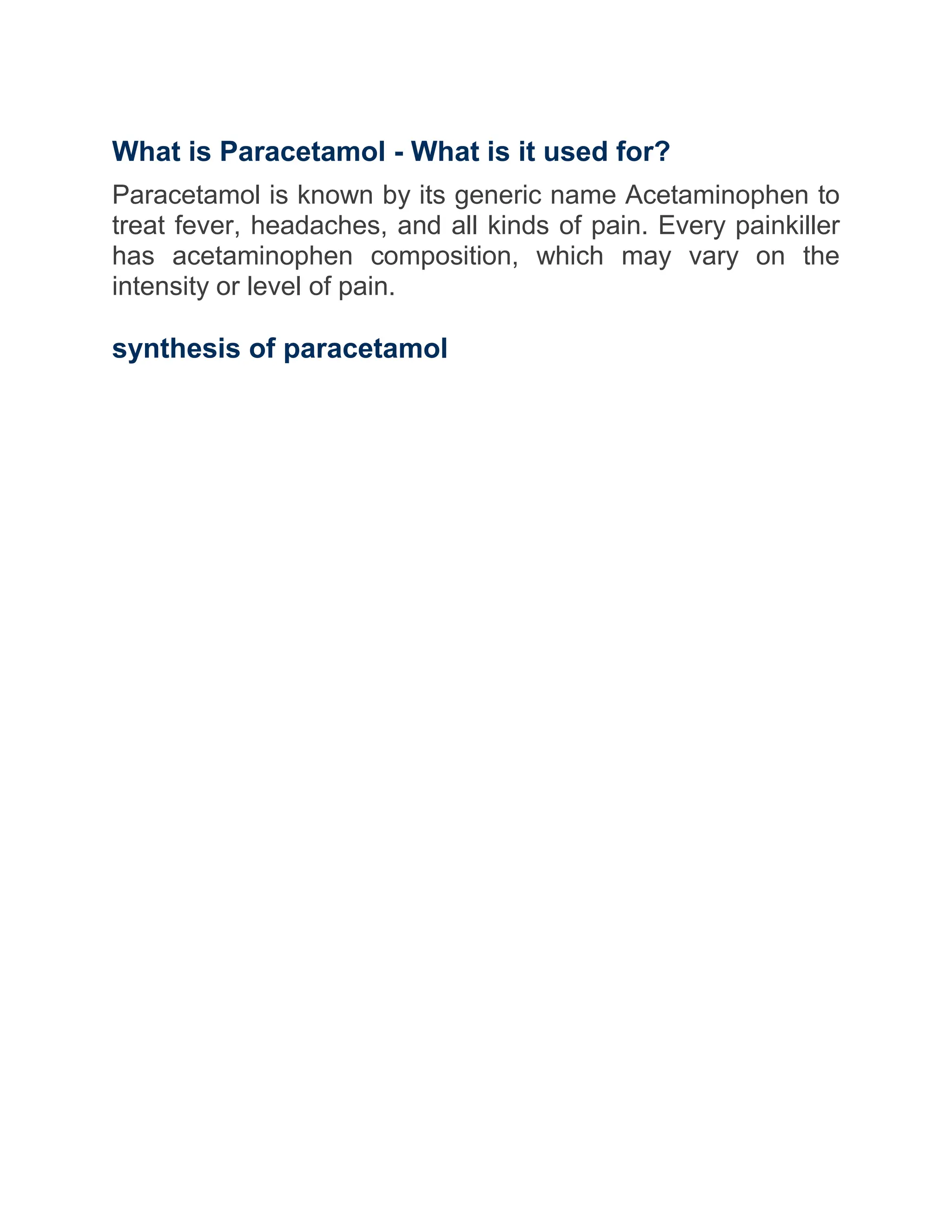 Paracetamol mechanism of action or mode of action PDF