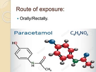 Route of exposure:
 Orally/Rectally.
 