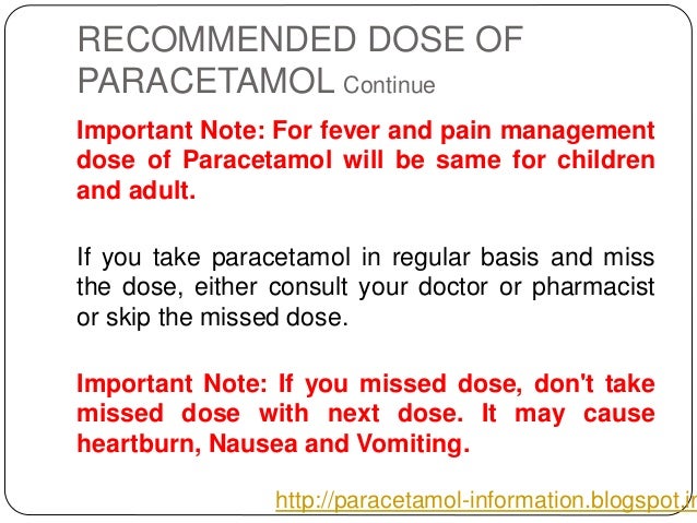 paracetamol dose recommended ppt information Paracetamol