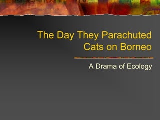 The Day They Parachuted
Cats on Borneo
A Drama of Ecology
 