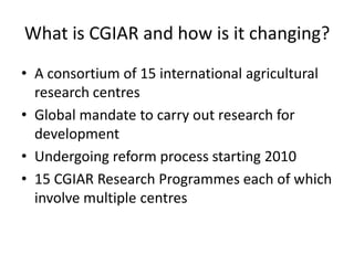 Humidtropics and participatory agricultural research