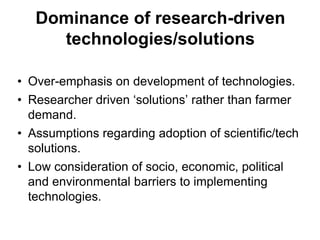 Participatory agricultural research in CGIAR: Challenges and opportunities 