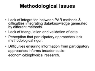 Participatory agricultural research in CGIAR: Challenges and opportunities 