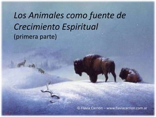Los Animales como fuente de
Crecimiento Espiritual
(primera parte)




                  © Flavia Carrión – www.flaviacarrion.com.ar
 