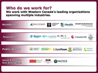 Who do we work for?

We work with Western Canada’s leading organizations
spanning multiple industries.

 