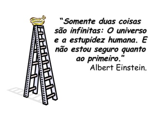 “Somente duas coisas
são infinitas: O universo
e a estupidez humana. E
não estou seguro quanto
      ao primeiro.”
          Albert Einstein.
 