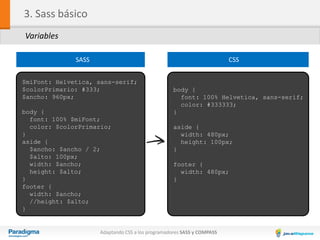 Adaptando CSS a los programadores: SASS y Compass | PDF