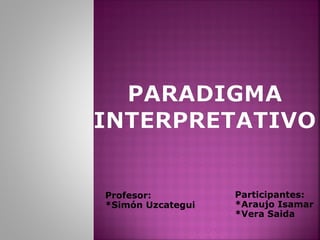 Participantes:
*Araujo Isamar
*Vera Saida
Profesor:
*Simón Uzcategui
 