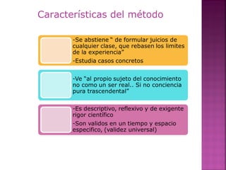 Características del método
 