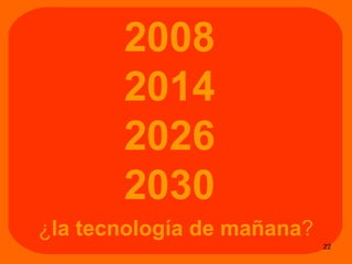 2008 2014 2026 2030 ¿ la tecnología de mañana ? 
