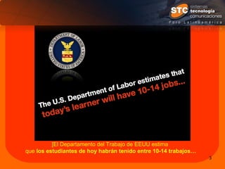 [El Departamento del Trabajo de EEUU estima  que  los estudiantes de hoy habr án tenido  entre 10-14 trabajos… 