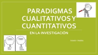 PARADIGMAS
CUALITATIVOSY
CUANTITATIVOS
EN LA INVESTIGACIÓN
FANNY PARRA
 