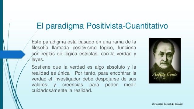 Paradigma de la Investigación Positivista - Cuantitativo