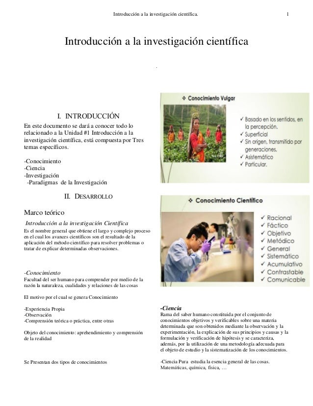 Introducción a la investigación científica Introducción a la investigación científica