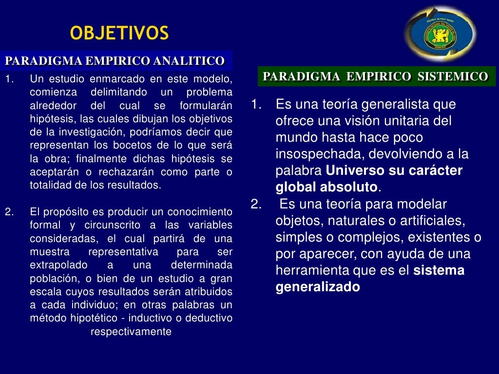 Paradigmas empiricos analitico y sistemico mach