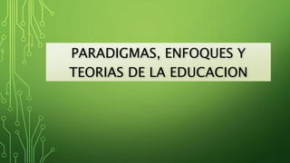 PARADIGMAS, ENFOQUES Y
TEORIAS DE LA EDUCACION
 