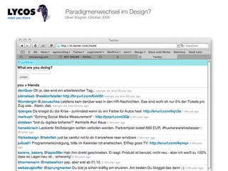 Paradigmenwechsel im Design? Oliver Wagner, Oktober 2008 