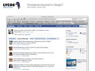 Paradigmenwechsel im Design? Oliver Wagner, Oktober 2008 