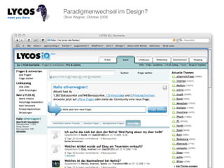 Oliver Wagner, Oktober 2008 Paradigmenwechsel im Design? 