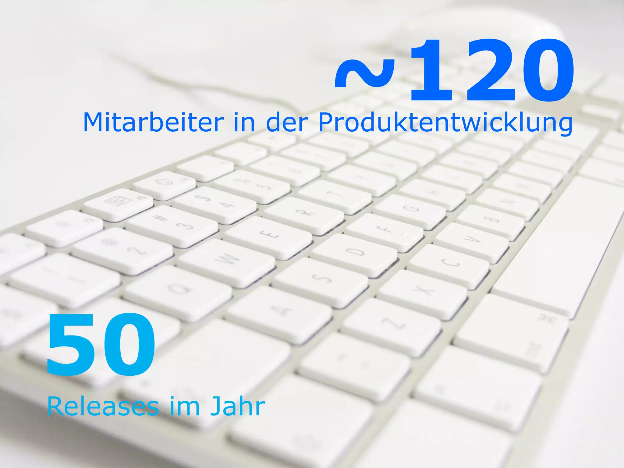 ~120
  Mitarbeiter in der Produktentwicklung




50
Releases im Jahr
 