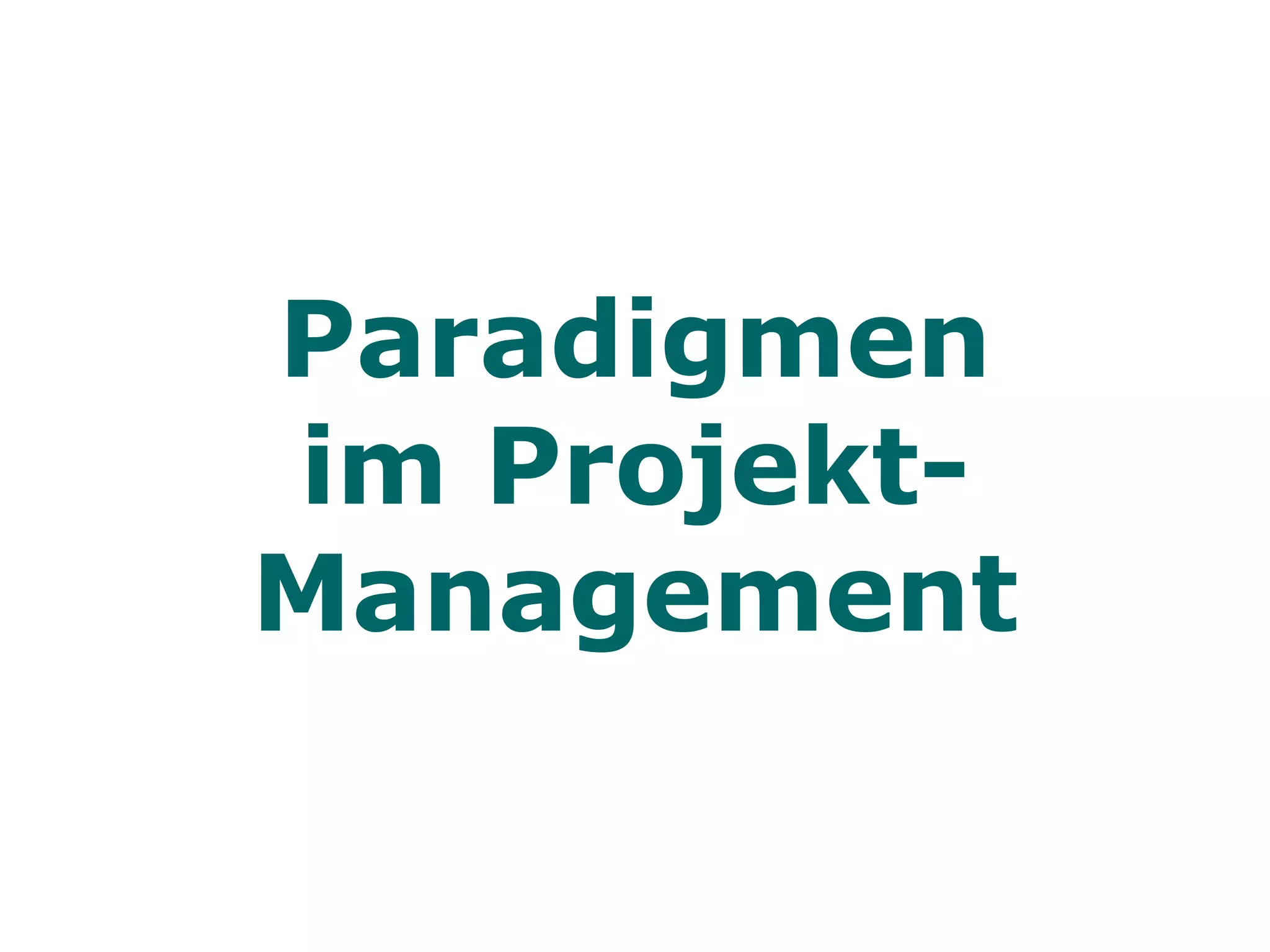 Paradigmen
im Projekt-
Management
 