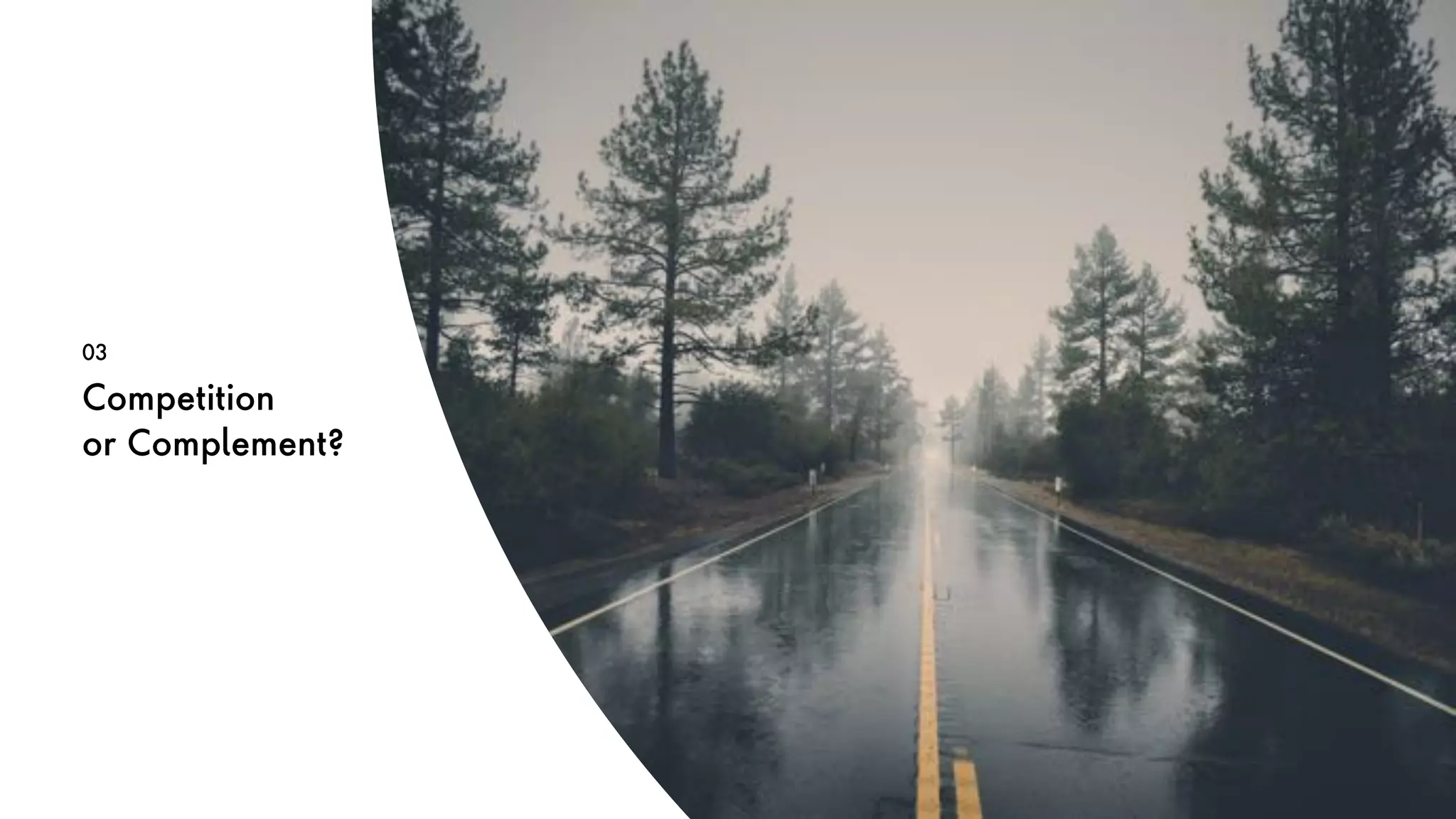 23
Competition
or Complement?
03
 