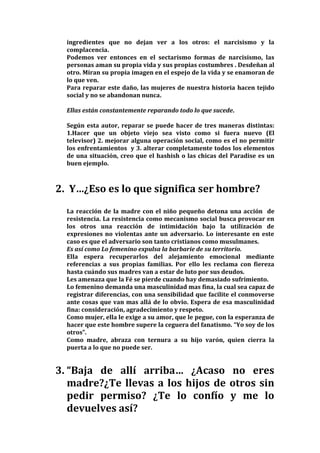 Las 5 preguntas de LO FEMENINO ante el sectarismo.