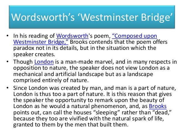 Westminster bridge essay