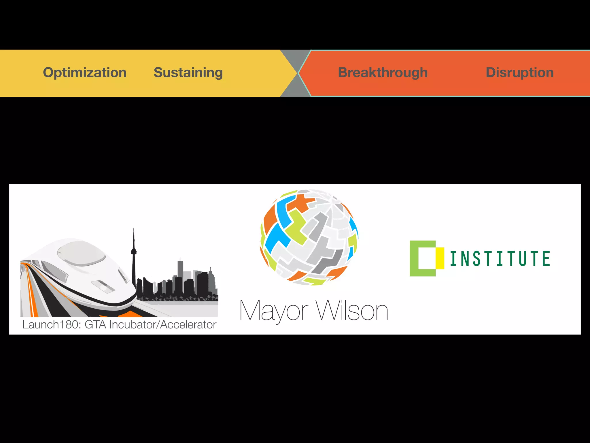 TOGETHER 
OptBimE iOzaPtEioNn A N DS uLsItSaTinEiNng Breakthrough Disruption 
Launch180: GTA Incubator/Accelerator 
 