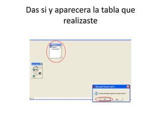 Das si y aparecera la tabla que realizaste