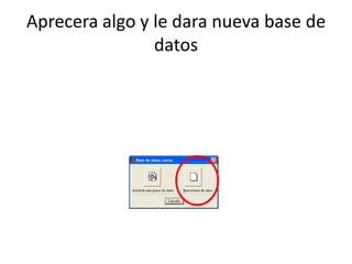 Aprecera algo y le dara nueva base de datos