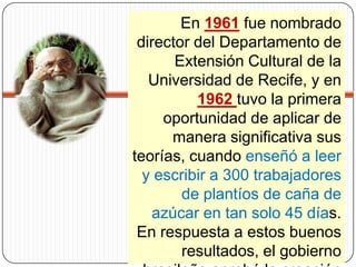 PENSAMIENTO PEDAGOGICO DE PAULO FREIRE