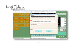 Step 2 : Select the task
Click on the task ‘Load Tickets’
Load Tickets
AIMS Education
 