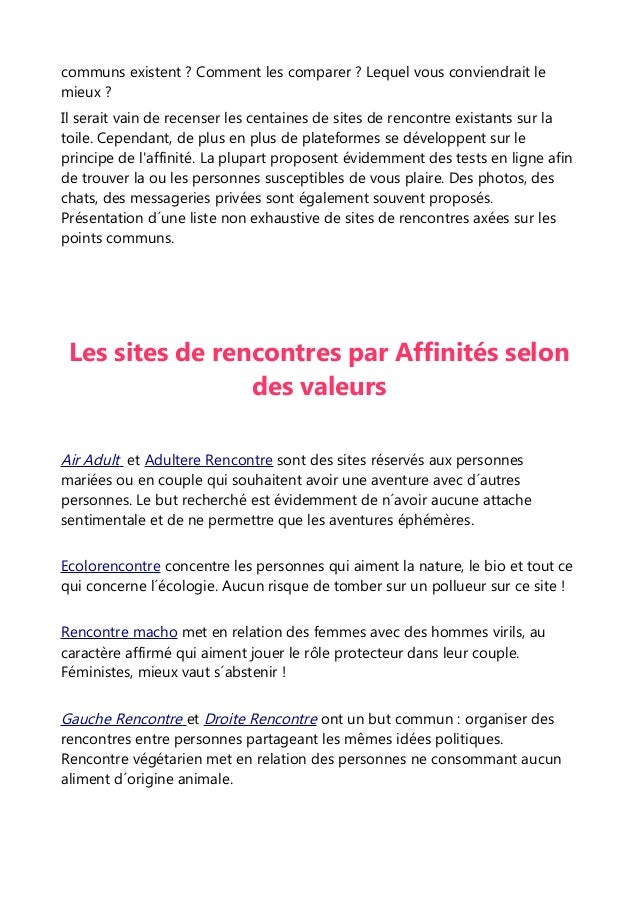 Les sites de rencontres par affinités