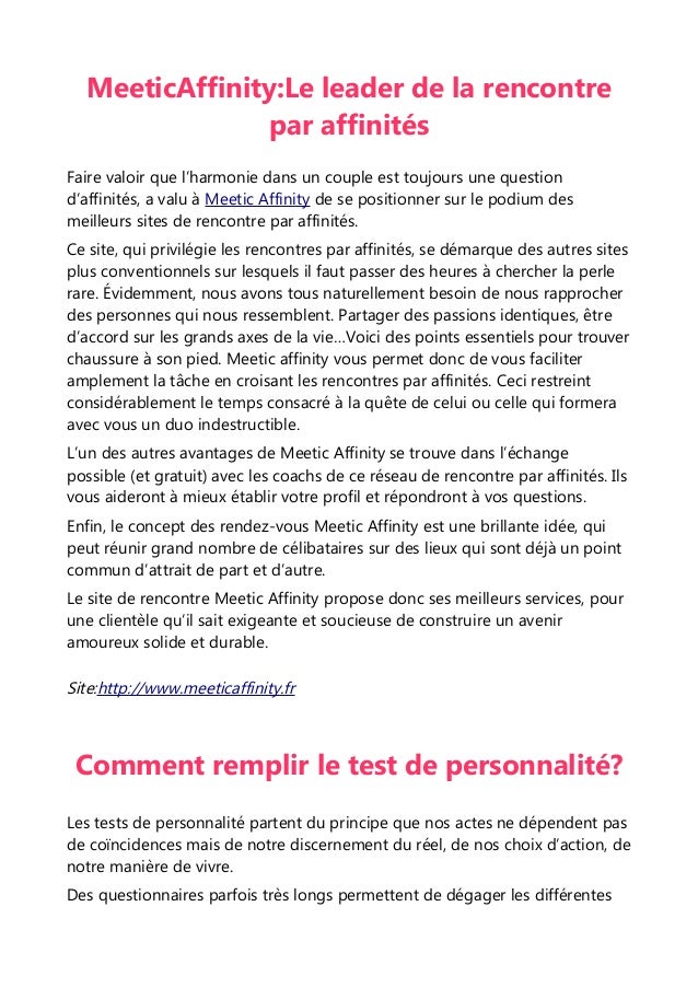 Les sites de rencontres par affinités