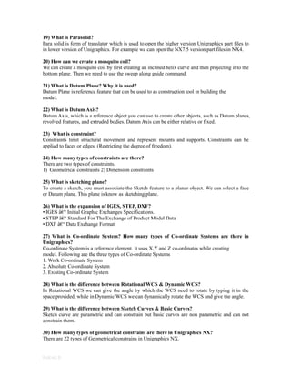 unigraphics nx interview questions unigraphics nx interview questions