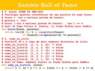 Zombie Hall of Fame

 