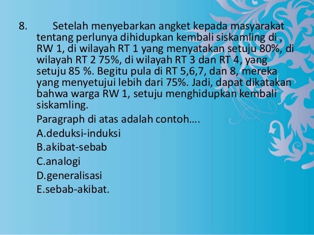 Paragraf argumentasi dan sebab akibat