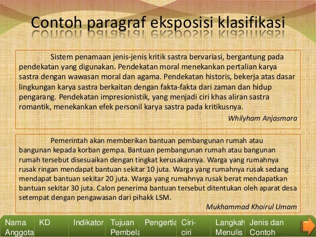 Contoh Jenis Eksposisi Klasifikasi - Simak Gambar Berikut