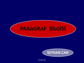 PARAGRAF BİLGİSİ
SEYHAN CAN
SEYHAN CAN
 