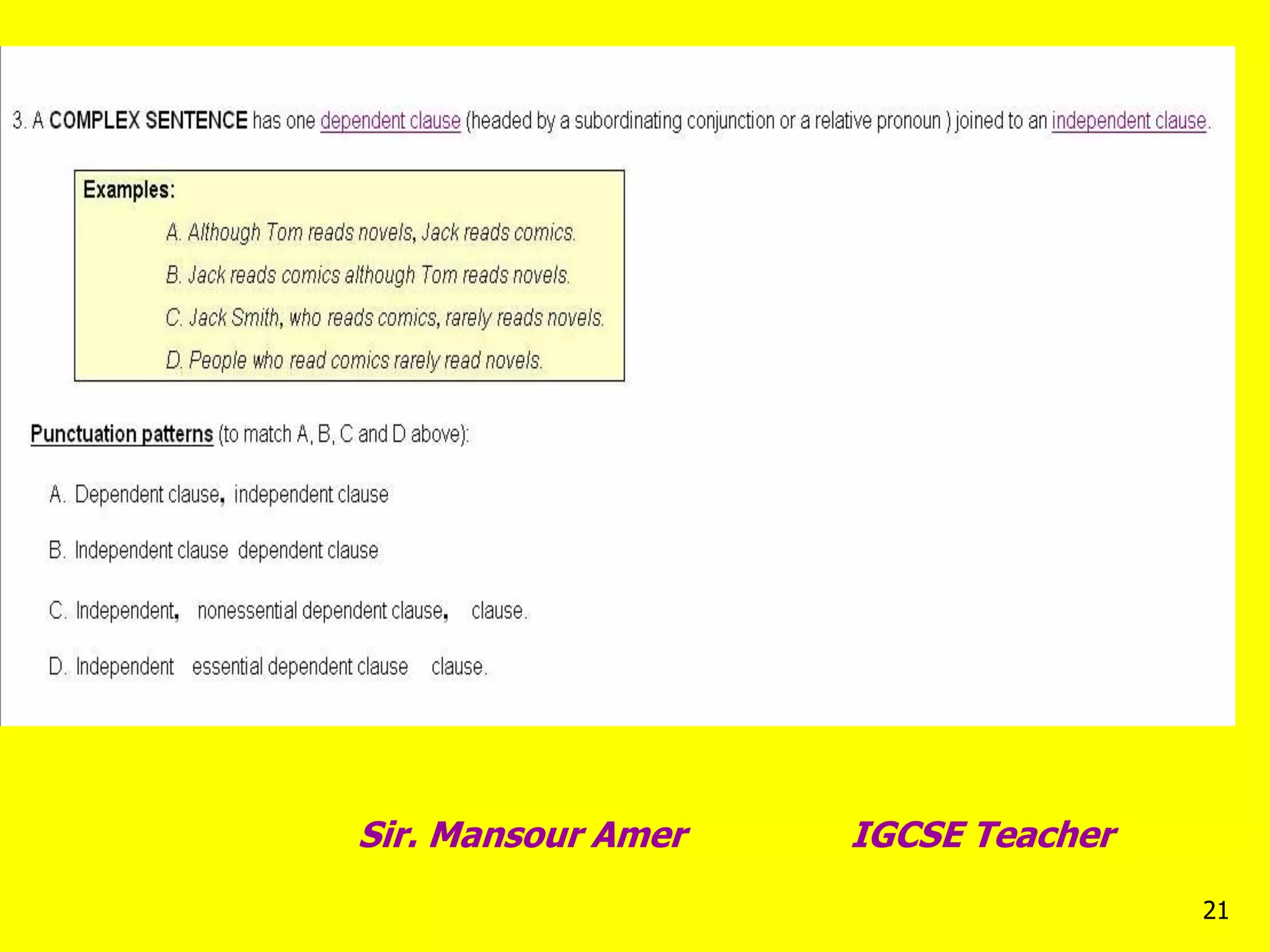 21
Sir. Mansour Amer IGCSE Teacher
 