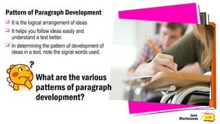 SHS Grade 11 Reading and Writing_Paragraph_Components and Patterns.pptx