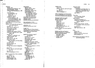 ......,
I     }
    1 ')INDEX                                                                                                                                                                           INDEX       193
     ,)            Definition:                               . Enumeration:                                      Models (cont)                                 Structures (cont)
      "               diagram, 165                                 defined, 39-40                                  process, 63                                    listing signals;
                      extended fonnal definitions, 167             diagram and chart, 4(}..41                      pronoun reference and word repeti-                 enumeration, ascending order, 47
      ,               fonnal definitions, 164-66                   enumerators, 41-42                                    tion, 76
      )                                                                                                                                                               enumeration, descending order, 48
                      mixed methods of development, 17e;;.         listing Signals, 42-44, 47-48                   time clues, 70                                     enumeration, equal order, 42-44
      )                       77                                   model paragraph, 40                            unity in a paragraph, 11                            proCess, 66-68
                      model definitions:                           order of importance, 46-61                                                                     time, 69-76
      )                  extended fonnal, 16'7                         ascending order, 47-48, 50               Order of importance (see Enumeration)
                         fonnal, 164                                   descending order, 48-50                  Overextended definitions (see Definition)     Time clues;
      )                  stipulated, 172-75                            equal order, 46-47, 50                   Overrestricted definitions (see Definition)      use in chronology, 88-90
                      probll'lms in, 168-71                    Enumerators (see Enumeration)                                                                     use in process, 69-75
      )                  circular definitions, 168             Equal order (see Enumeration)                   Paragraph length (see Length)                  Topic sentence;
                         overextended definitions, 168         Examples, 22-25                                 Paragraph unity (see Unity)
          ;
                                                                                                               Process, 62-86, 88                               categories of limitation in, 4
      J                  overrestricted definitions, 168       Extended defmitions (see Definition)
                     stipulated definitions, 172-77                                                               defined,62                                    compared to controlling idea of a com-
      )                                                                                                           diagram, 62                                          position, 182-83
                  Descending order (see Enumeration)           Facts and statistics, 35-38                                                                      defined, 3
                  Details, 25-32                               Formal definitions (see Definition)                enumerators, 65-66
      )
                                                                                                                  listing signals, 69                           "double" topic sentences, 147-48
                  Diagrams and charts (by technique or
                                                                                                                  model paragraph, 63                           key (controlling) words and phrases
                             type of development):             Indentation, 1-2                                                                                        in, 3-4
      J
                      anecdotes, 33         ,',                Irrelevant sentences (see Unity)                   relationship to enumeration, 62
                                                                                                                  time clues, 69-76                             placement of, 3
      )               cause, focus on, 101,ill5-16
                                                                                                                                                                "split" topic sentence. 160
                     chain reaction, 121-22                    Length, 2-3                                     Pronoun reference and word repetition,
      )              chronological order, "87                 Limiting a topic (see Topic sentence)                      76-77
                     comparison, 127                           Listingsignals (see Enumeration, Process)                                                      Unity:
      )              comparison and contrast, 157-59          Logical division (see Enumeration,                Statistics (see Facts and statistics)           criteria, 8-9
                     composition, expansion from a para-                  defined)                              Stipulated definitions (see Definition)         diagrams, 8,10-11
      )                      graph, 182                                                                        Structures (structural signals);                 irrelevant sentences, 9-10, 12-13
                     contrast, 139                            Models (by technique or type of                      cause-effect. 104-7                          model paragraph, 10
      J                  Method 1 vs. Method 2, 145                       development) ;                           comparison, 128-34
                     definition (fonnal), 165                     anecdotes, 33                                • contrast, 140-44                             Word repetition (see Pronoun reference
      )              details, 26, 28                              cause, focus on, 113-14                          examples, 22                                      and word repetition)
                     effect, focus on, 10 1, 103                  chain reaction, 120
      J              enumeration, 40-41                           chronolOgical order, 86-87
              )          equal, ascending, and descending         comparison, 126
      /
                            orders, 50                            comparison and contrast, 156-57
          )          examples, 23-24                              composition, expansion from a para-
                     facts and statistics, 35                             graph, 180-81,184-85
              ,      indentation, 2                               contrast, 137-38
      "              limiting a topic sentence (categories),          Method 1 vs, Method 2, 137-38,
      J                     4                                             146, 150-51
                     process, 62                                  definition:
      )              pronoun reference and word repeti-               extended formal, 167
                            tion, 76                                  formal, 164
          )
                     time clues, 70                                   stipulated, 172-75
                     unity in a paragraph, 8,10-11                details, 26
          )
                                                                  effect, focus on, 102
          )
                  Effect (see also Cause, Chain reaction),        facts and statistics, 35
                            102-13                                enumeration:
          J
                     defined, 101. 120                                ascending order. 48
                     diagrams, 101, 103                               descending order. 49
                     model paragraph, 102                             equal order. 40
                     structural signals, 104-7                    examples, 22
                                                                                                           I




          )
                                                                                                           j
 