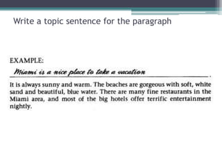 Write a topic sentence for the paragraph
 