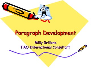Patterns of Paragraph Planning and Development | PPT