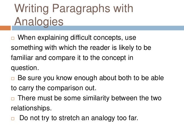 Analogy essay examples