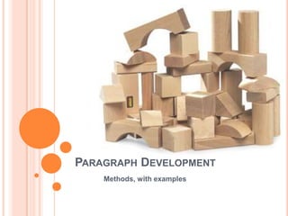PARAGRAPH DEVELOPMENT
    Methods, with examples
 