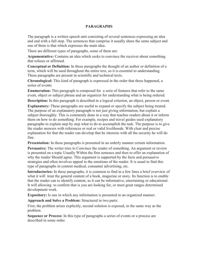 Paragraphs | PDF
