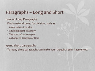Short Paragraph In English Examples Paragraphs 101 | PPT